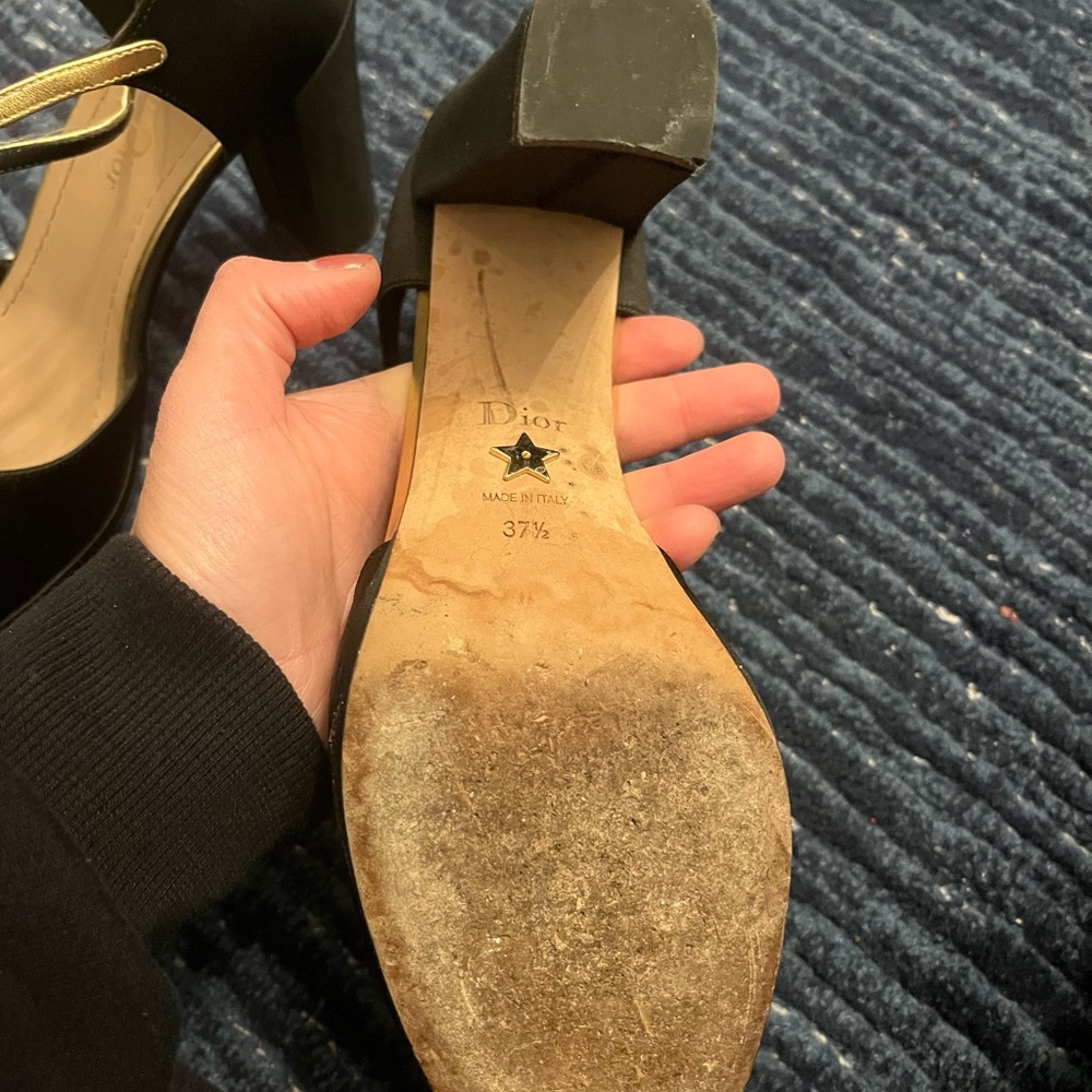 Dior Black and Gold Women's Heels - Picture 6 of 8